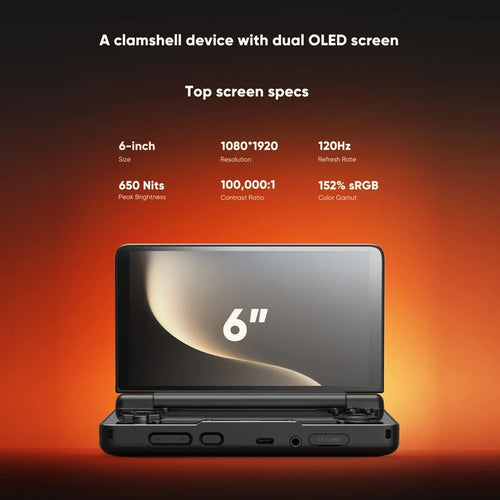 AYN Thor 6 Inch OLED Display, Dual Portable Game Handheld.